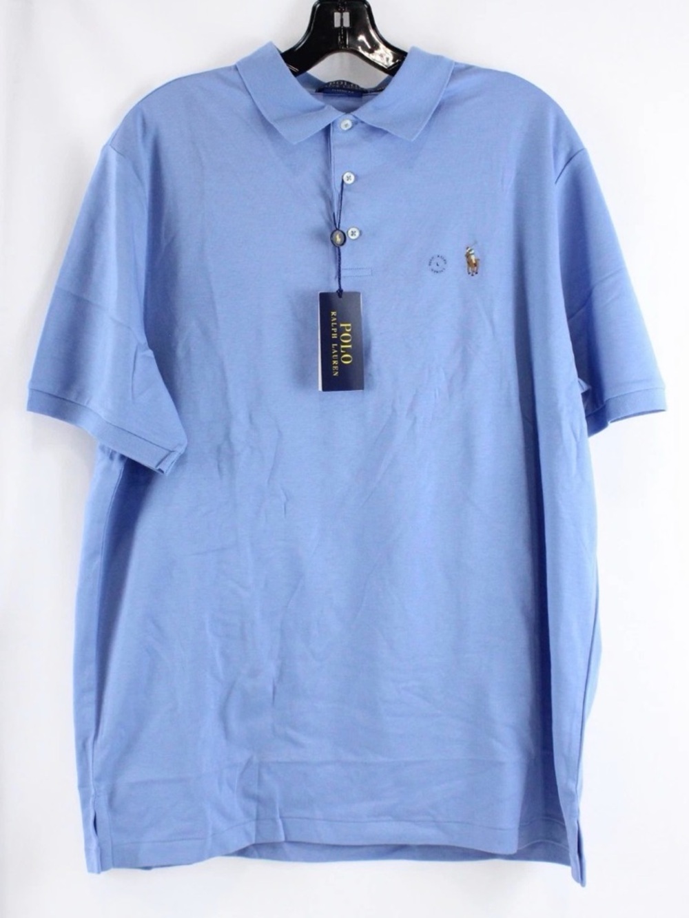 Polo by Ralph Lauren Light Blue Men's Polo Shirt with Embroidered Pony